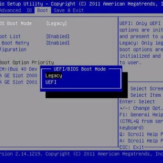 UEFI/BIOS Boot Mode